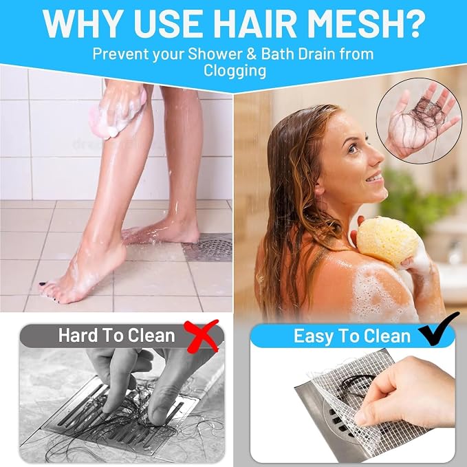 25 Packs - Disposable Shower Drain Hair Catcher 3.94 Inches Square Drain Hair - Image 5