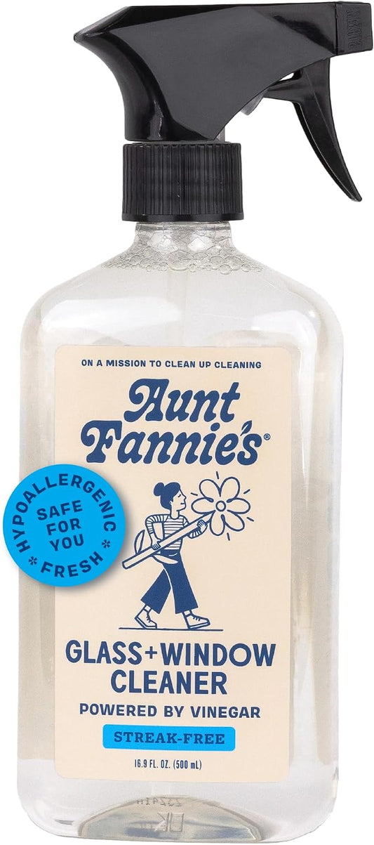 Aunt Fannie's Glass & Window Cleaning Vinegar Spray, Natural Streak-Free Spray by AuntFannies