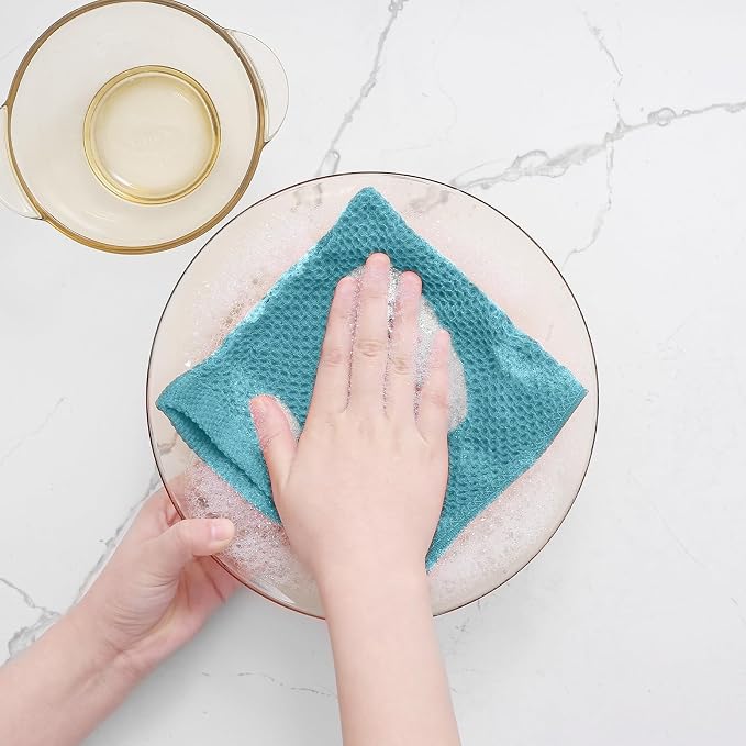Homaxy 100% Cotton Waffle Weave Kitchen Dish Cloths, Quick Drying Dish Rags - Image 4
