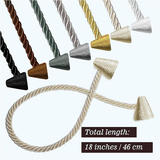 Hion Magnetic Curtain Tiebacks Golden 2pcs, Curtain Tiebacks Buckles Holdbacks - Image 2