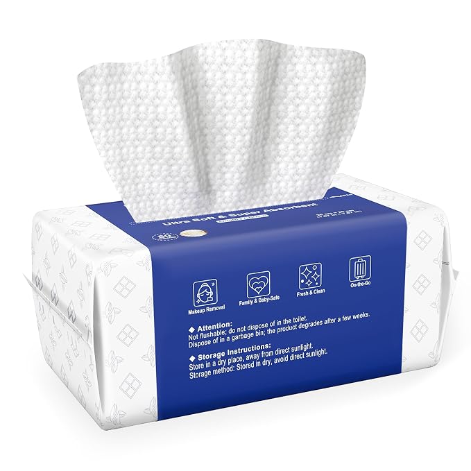Ourmed Life Face Towels, Thicker Disposable Biodegradable Clean Face Wipes by ourmedlife