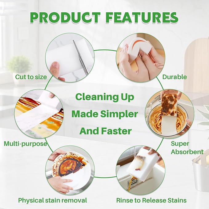 Magic Melamine Sponge Eraser, GRS Certified 12 Pack Magic Cleaning Erasers in - Image 5
