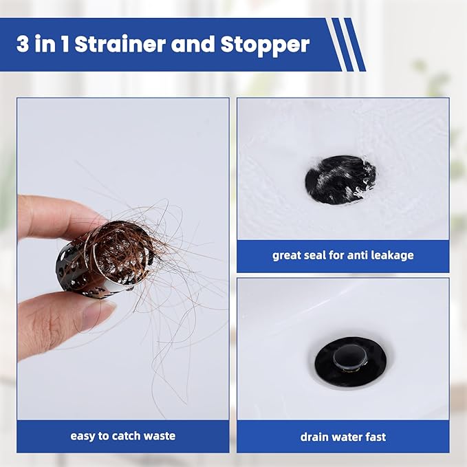 Universal Bathroom Sink Drain Strainer Hair Catcher Upgraded - Image 3