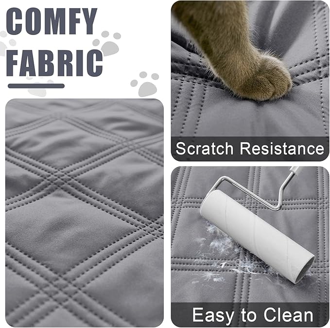 Smiry Waterproof Dog Bed Cover Blanket 40x90, Soft Reversible Pet Blanket, Washable Leakproof Cats Dogs Couch Cover for Sofa, Couch, Furniture, Lattice, Grey/Grey