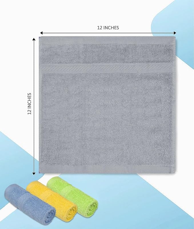 ZUPERIA 100% Cotton Bath Wash Cloths 24 Pack - Image 4