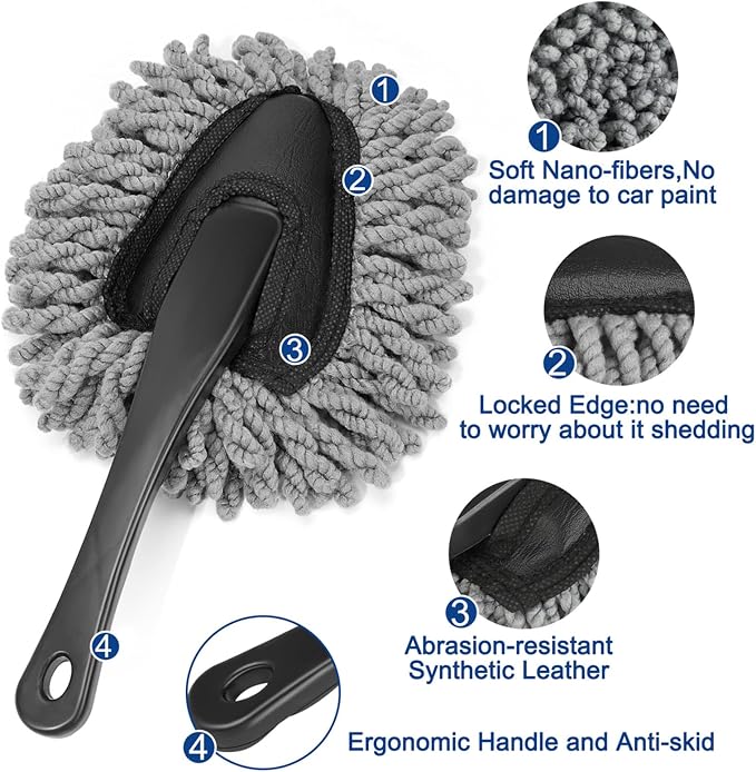 Car Interior Duster Detail Brush Cleaning Gel Kit, Soft Dash Vent Dusting Slime - Image 2