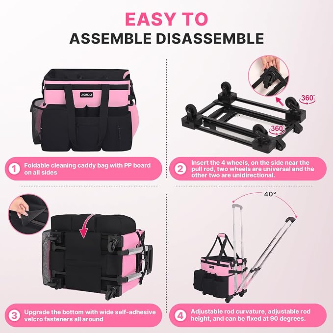 Large Rolling Cleaning Caddy Bag - Image 4