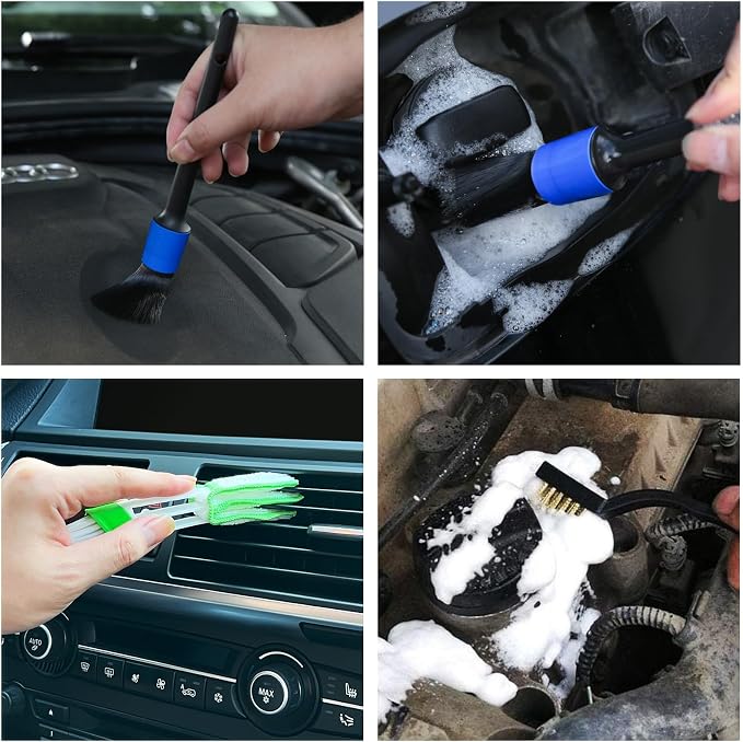 10pcs Detailing Brush Set, Including 5 car Cleaning Brush, 3 Wire Brush - Image 6