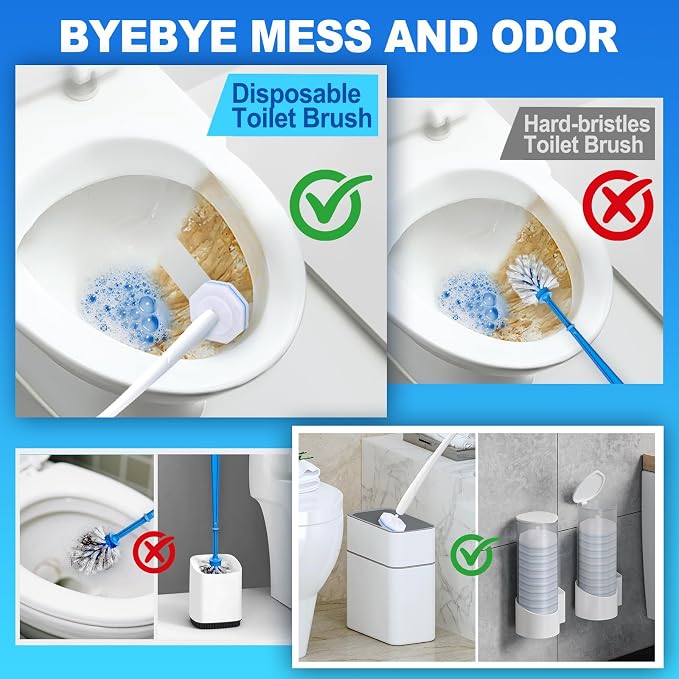 100pcs Disposable Toilet Brush Replacement Head, Bathroom Cleaning, Disposable - Image 7