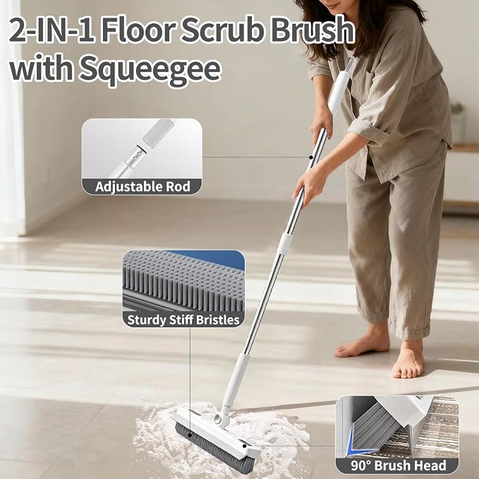 Floor Scrub Brush, 2 in 1 Cleaning Brush - Image 3