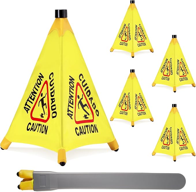 4 Pcs Pop up Wet Floor Sign by Seeshack