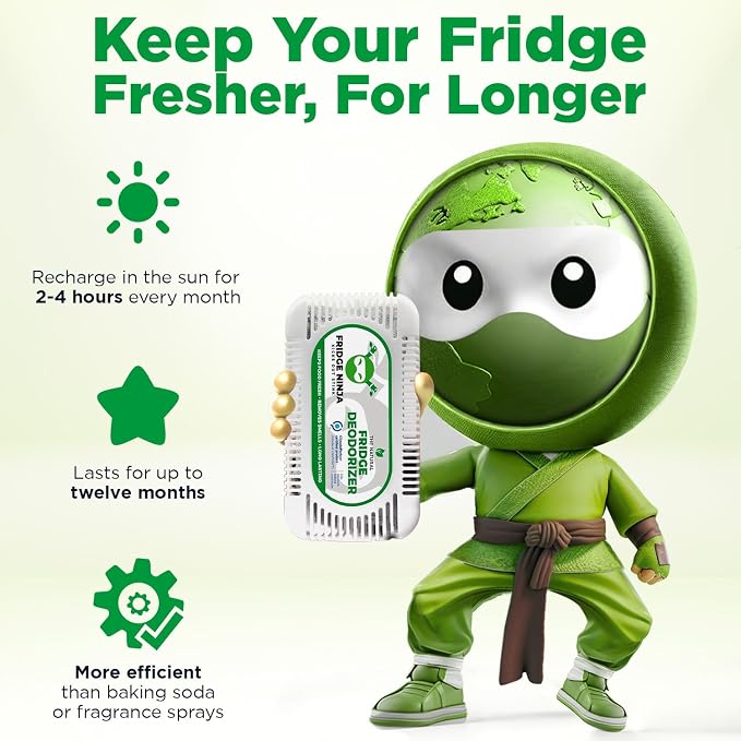 Fridge Ninja 2-Pack Unscented Activated Charcoal Fridge Deodorizer - Image 4
