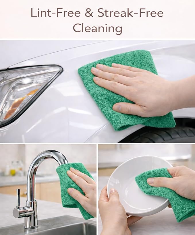 Microfiber Cleaning Cloth Roll–100 Pack, Tear Away Microfiber Towels, - Image 3