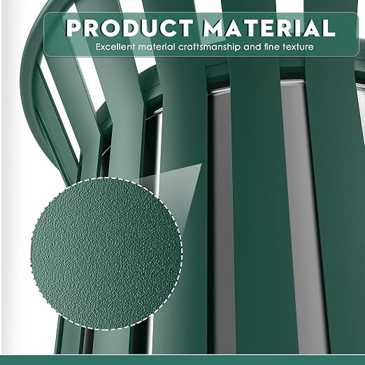 Round Heavy Duty Outdoor Trash Can, Large Metal Slatted Garbage Can - Image 3