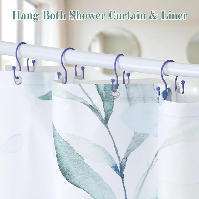 Goowin Shower Curtain Hooks, Stainless Steel Shower Curtain Hangers, Metal - Image 6