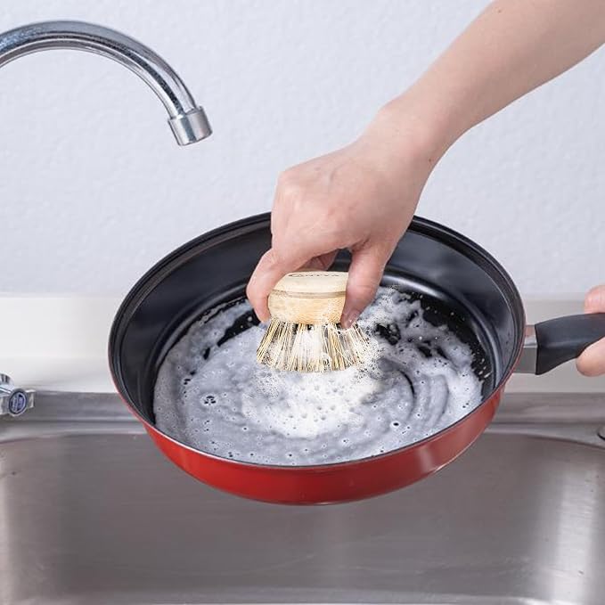 Bamboo Dish Scrubber with Handle - Image 7