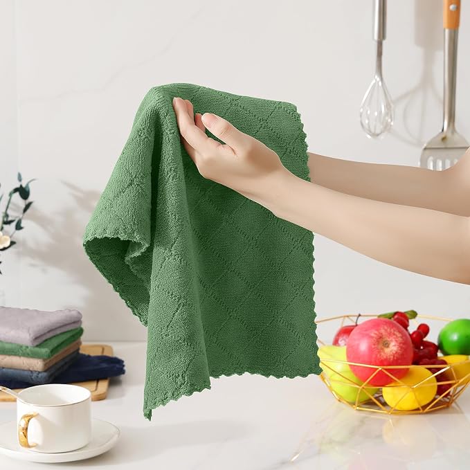 Homaxy Kitchen Towels and Dishcloths Set, 10 x 10 and 13 x 19 Inches, No Lint - Image 3