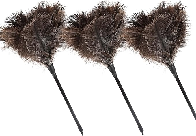 Ostrich Feather Duster 15Inch Natural Fluffy Handheld Feather Dusters by MehelloFeather