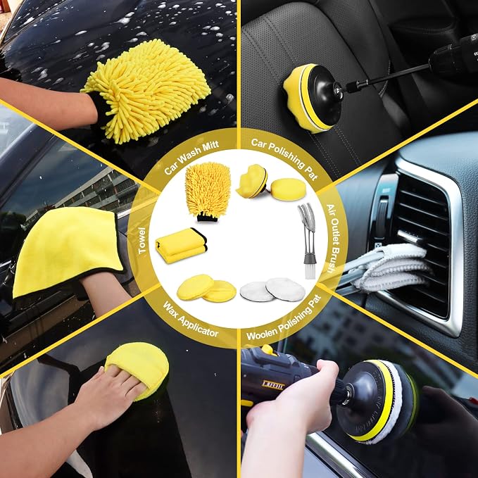 TTRCB 27Pcs Car Detailing Kit, Car Detailing Brush Set, Auto Detailing Drill - Image 6