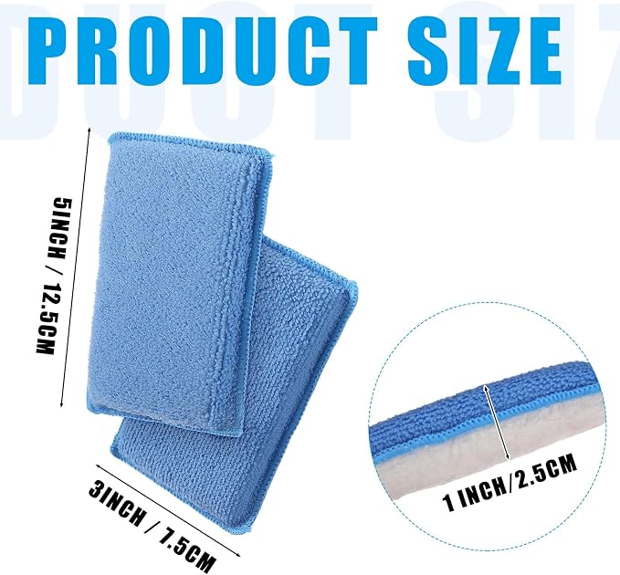 Mudder 8 Pcs Car Interior Scrubbing Sponge 5'' x 3'' Fiber Car Wax Applicator - Image 2