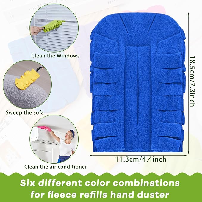 Zubebe 6 Pcs Duster Refill Reusable Fleece Duster Refills Feather Flat Dusters - Image 2