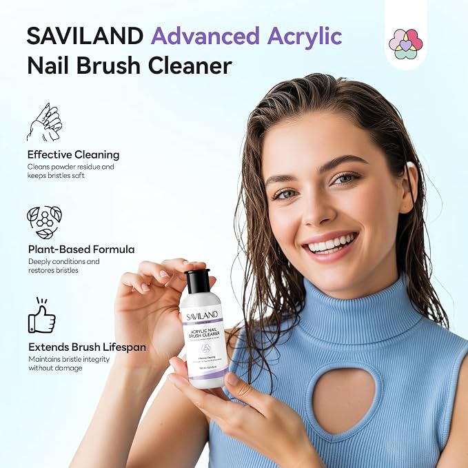 SAVILAND Advanced Acrylic Brush Cleaner: 3-Minute Deep Clean & Conditioning - Image 2