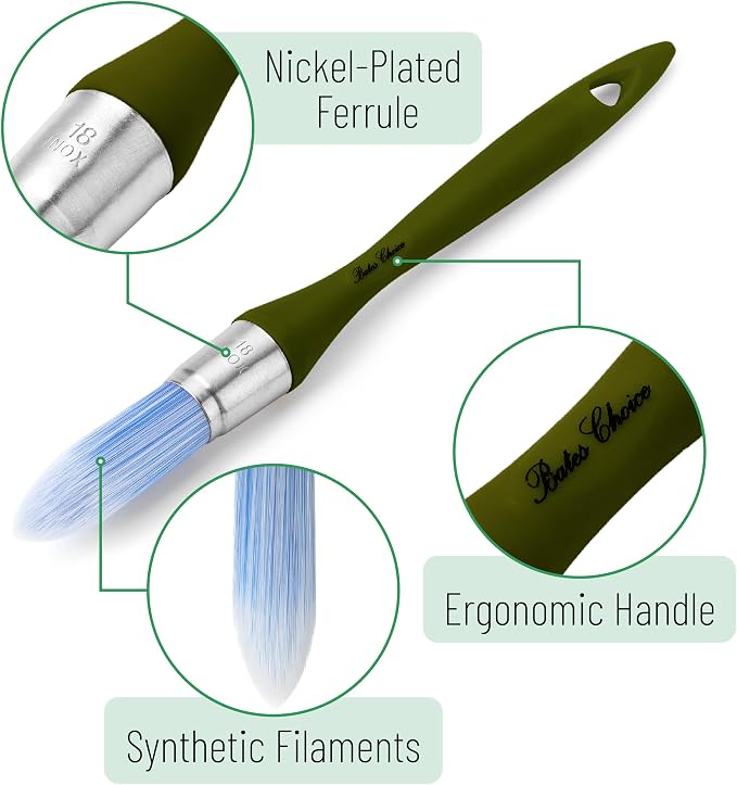 Bates- Trim Paint Brush, 0.75 Inch, Ergonomic Non-Slip Handle, Synthetic - Image 3
