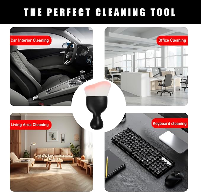 Car Interior Dust Brush, Soft Scratch Free Auto Detailing Brushes, Universal - Image 6