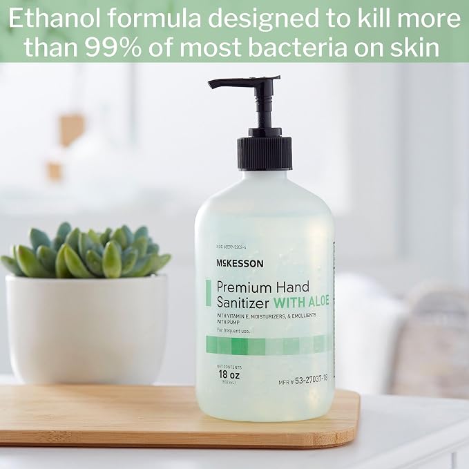 McKesson Hand Sanitizer with Aloe, 18 oz Pump Bottle - Image 4