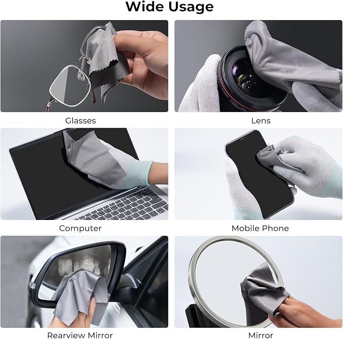 K&F CONCEPT 3 Pack Microfiber Cleaning Cloth（15x18cm）, Washable Lens Cleaning - Image 7