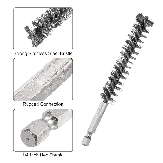 HARFINGTON 5Pcs Bore Brush Stainless Steel 14mm Dia Cleaning Twisted Wire Brush - Image 4