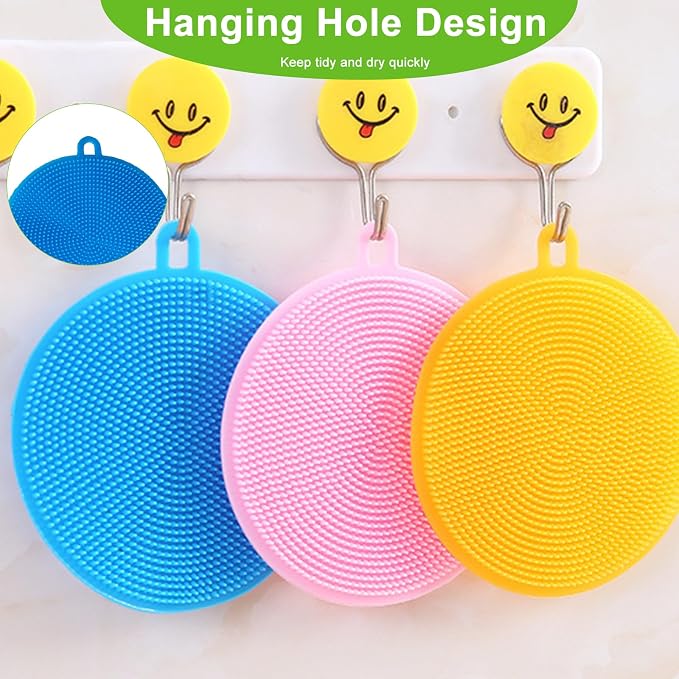 Silicone Dish Scrubber, 12 Pack Silicone Sponge Dish Brush Food Grade BPA Free - Image 7