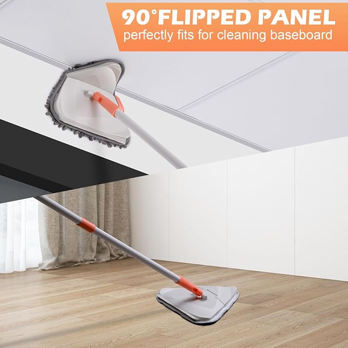 Wall Cleaner Triangle Mop with 82'' Long Handle - Image 4