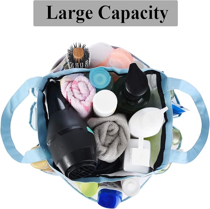 Haundry Mesh Shower Caddy Tote, Large College Dorm Bathroom Caddy Organizer - Image 2