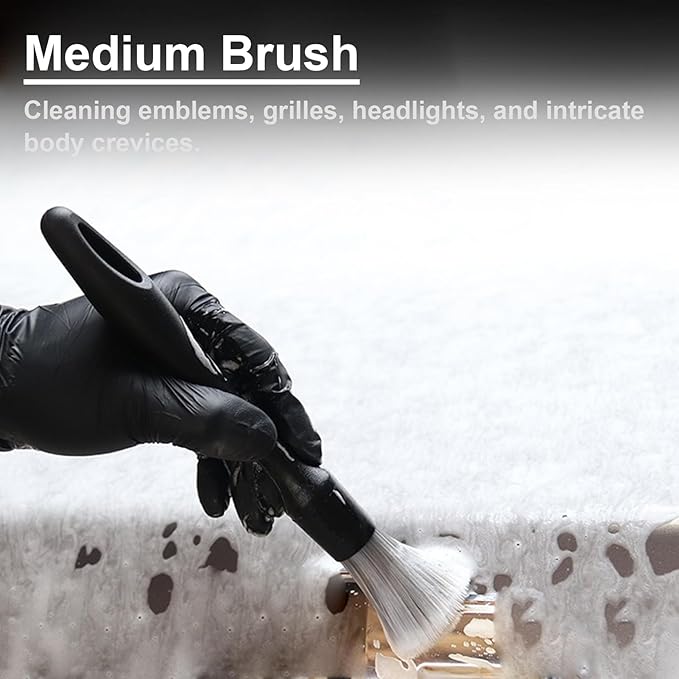 4 PCS Car Detailing Brush Set for Cleaning Interior or Exterior, Boars Bristle - Image 5