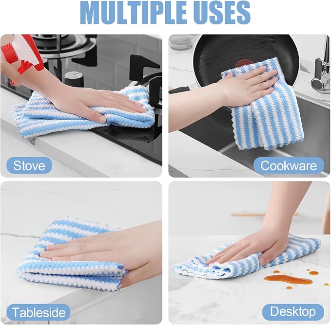 Homaxy Kitchen Towels, Ultra Soft and Absorbent Dish Towels, Reusable Fast - Image 4