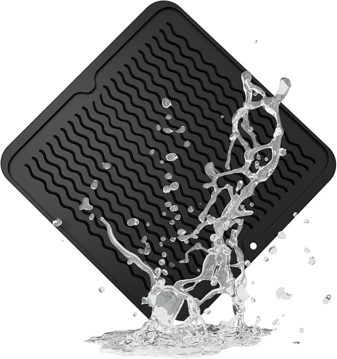 ZLR Silicone Dish Drying Mat for Kitchen Counter, Eco-Friendly Fast Dry Dish Mat by ZLR