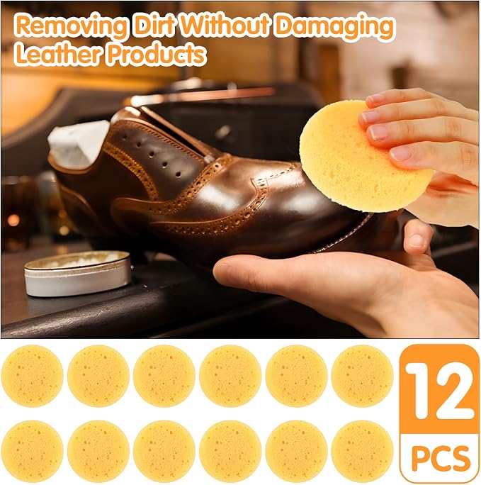 12PCS Kitchen Sponges for Washing Dishes Round Natural Cleaning Sponge - Image 2