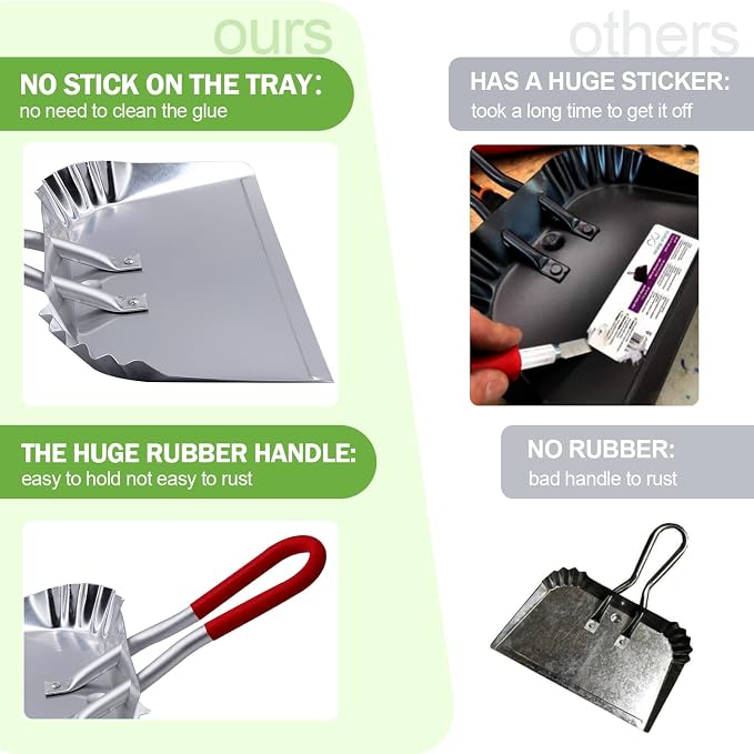 TOP DOG Metal Dustpan 17”, Aluminum Dust Pans Heavy Duty Does not Chip or Bend - Image 6