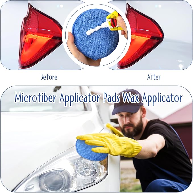 Tanlade 50 Pcs Car Detailing Microfiber Applicator Pad Wax Applicator Wash - Image 5