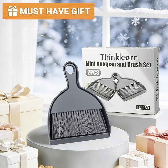 THINKLEARN 2PCS Small Dust Pan and Brush Set, Mini Broom and Dustpan Set - Image 7