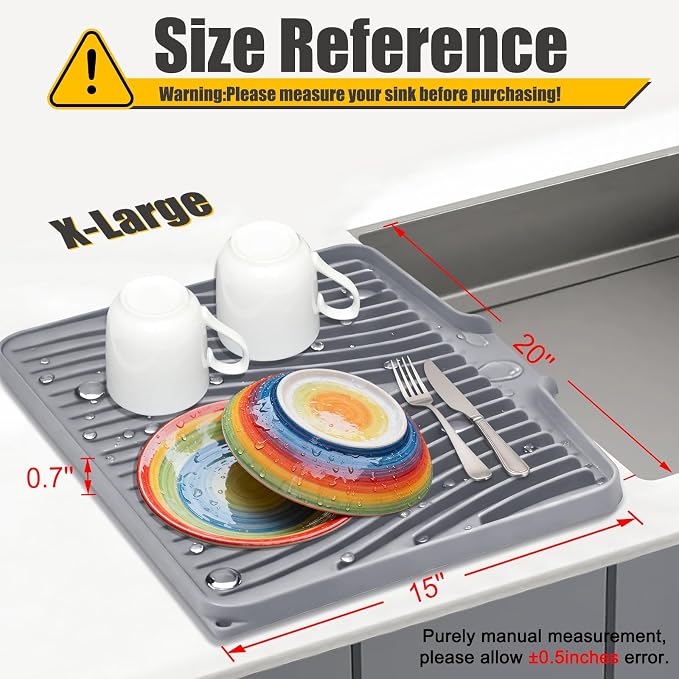Silicone Dish Drying Mat, Stone Drying Mat - Image 2