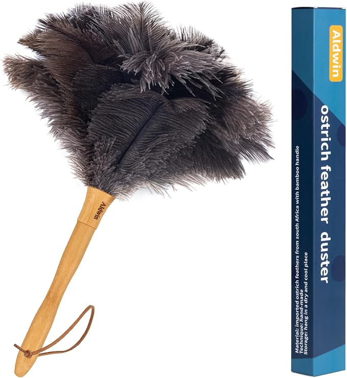 Genuine Ostrich Feather Duster, 16 inch Gray Ostrich Feather Duster by AldwinOstrichFeatherDuster