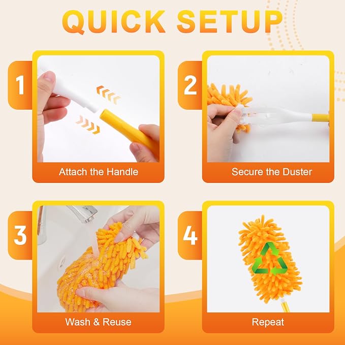 Duster Refill for Swiffer, 360 Dusters Heavy Duty Refills, Reusable Duster Kit - Image 6