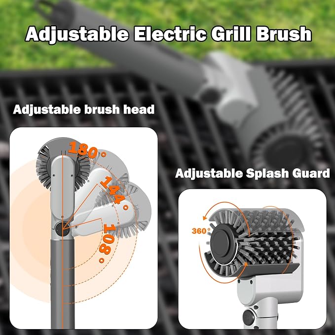 Electric Grill Brush Cleaner for Outdoor, 150Mins BBQ Grill Cleaner - Image 2