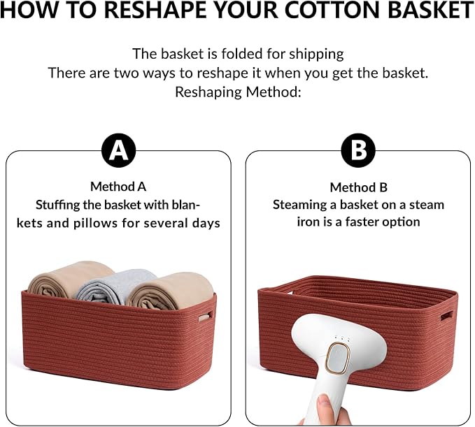 Large Storage Baskets for Organizing, Closet Shelf Baskets for Clothes Blanket - Image 7