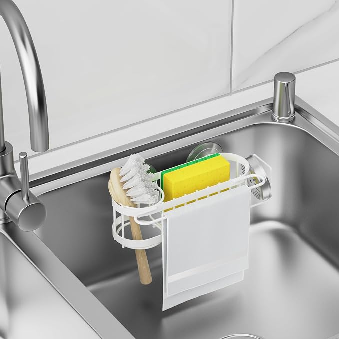 Cisily Kitchen Sink Caddy Sponge Holder in The Sink, Stainless Steel Kitchen - Image 3