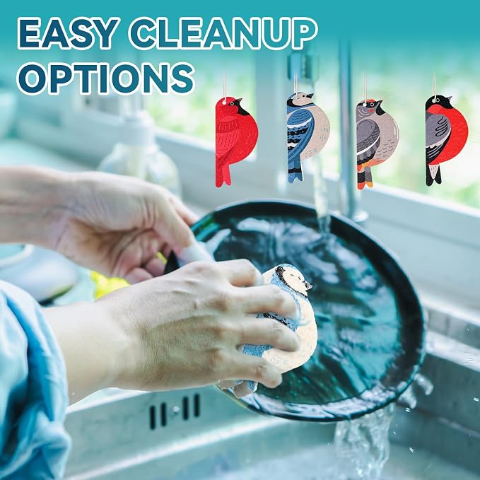 8 Pcs Christmas Sponges Dish Sponges, Cute Kitchen Scrub Sponge, Dual-Sided - Image 5