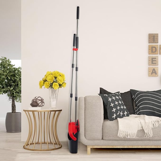 Broom and Dustpan Set with Long Handle, Heavy Dust Broom and Dustpan Combo - Image 7