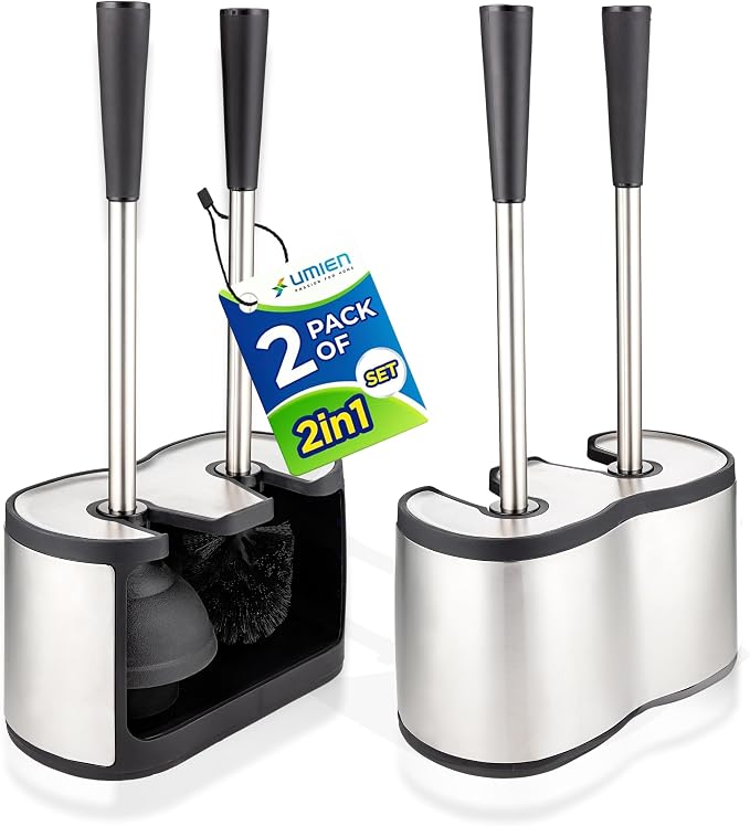 UMIEN 2 Pack Toilet Brush and Plunger Set 18-in by UMIENPRODUCTS